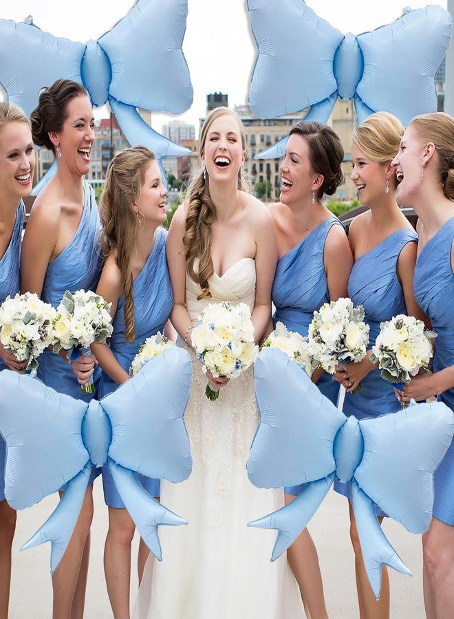 Tagberoy 4 Pcs Large Bow Balloons, Blue Bow Balloon Coquette Balloons for Blue Bow Party Decorations Coquette Birthday Decorations - Image 3